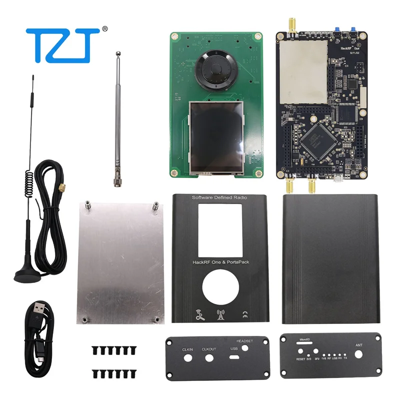 TZT PortaPack + HackRF One SDR + metalowa obudowa + 10M 0.5ppm TXCO + zestaw oprogramowania układowego spustoszenia