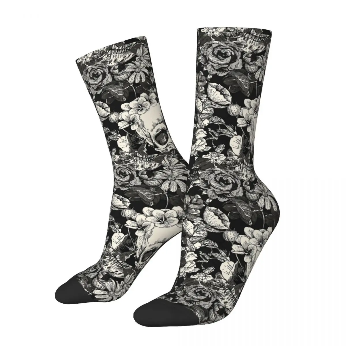 

Fashion Male Men Socks Hip Hop Skulls And Roses Sock Gothic Skateboard Women Socks Spring Summer Autumn Winter