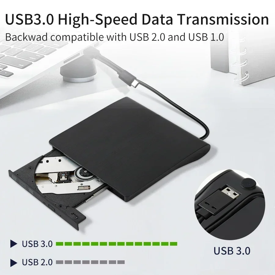 2 IN 1 USB 3,0 Externe CD DVD Laufwerk RW CD Writer Laufwerk Brenner blu ray player Optische Laufwerke Für Laptop PC DVD Brenner DVD Portatil