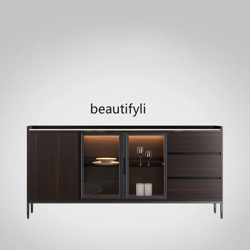 

xxqLight Luxury Sideboard Cabinet Sprinkler Cabinet Integrated Wall Ultra-Thin Narrow Glass Storage Cabinet