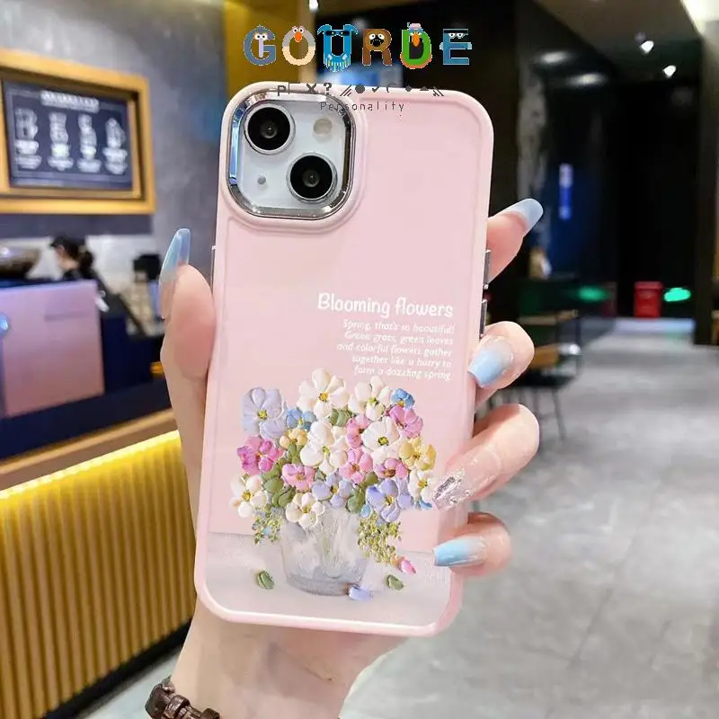 

Gourde Simple Romantic Flowers Patterns Phone Case for Iphone 16 15 14 12 13 11 Pro Max Ip 7 8 Plus Iphon X Xs Xr Xs Max