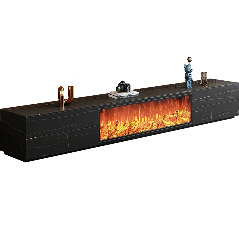 

Nordic Innovative Black Tv Stand Simple Ornaments Wood Storage European Tv Table Fireplace Minimalistic Furniture
