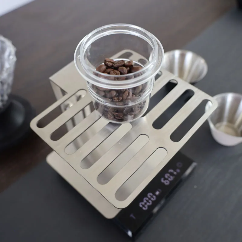 Coffee Weighing Rack Coffee Scale Stand Tools Holder for Coffee Compact Heat Stainless Steel Barista Accessories for Kitchen view 4