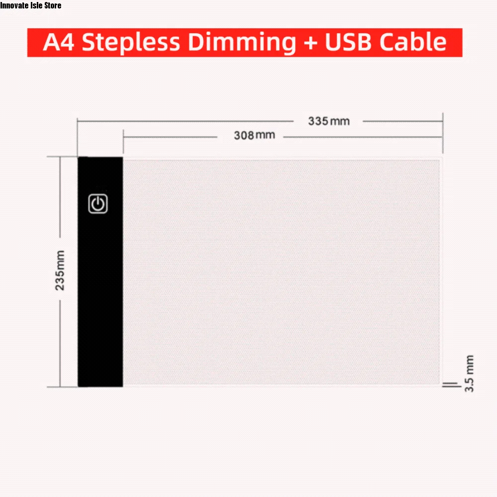 Three Level Dimmable Led Light Pad Brightness Adjustable Light-transmitting Drawing Board A4/A5 Eye Protection