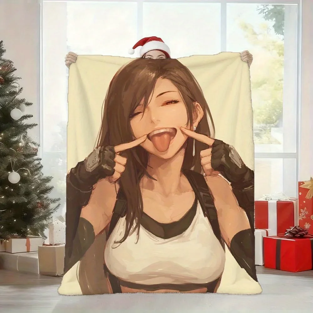 

Фланелевое одеяло с принтом, вдохновленное Тифой Локхарт, для всесезонного использования в гостиной, офисе, на диване и в путешествиях