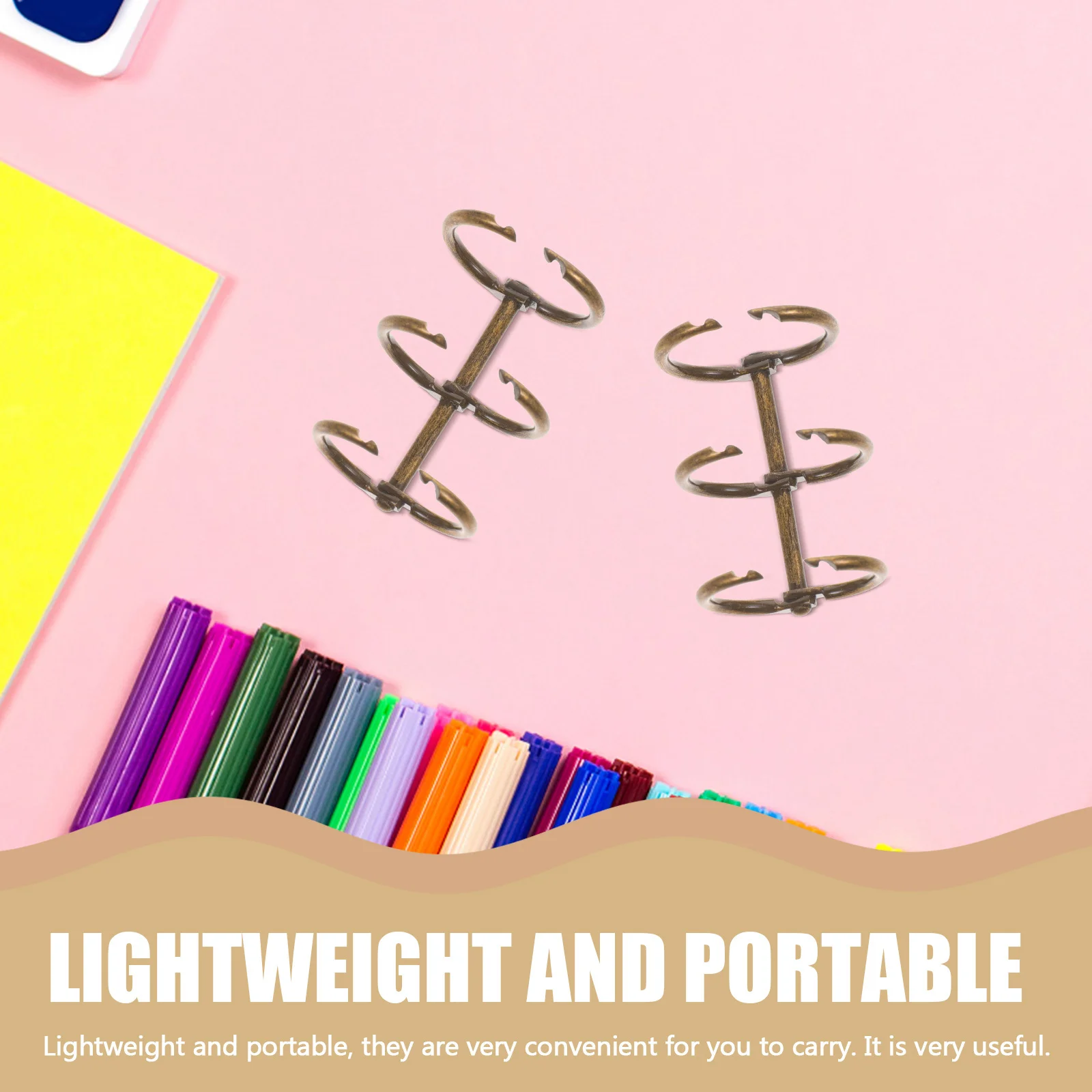 6 قطعة حلقات معدنية سبيكة مجزأة المفاجئة ثلاثة حفرة فضفاضة ورقة الموثق ل دفتر القصاصات القرطاسية ملف الموثق Diy بها بنفسك المفكرة