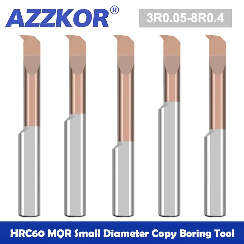 AZZKOR MQR Small Diameter Copy Boring Tools Tungsten Steel Carbide CNC Machine Seismic Resistant Internal Groove Boring Tool