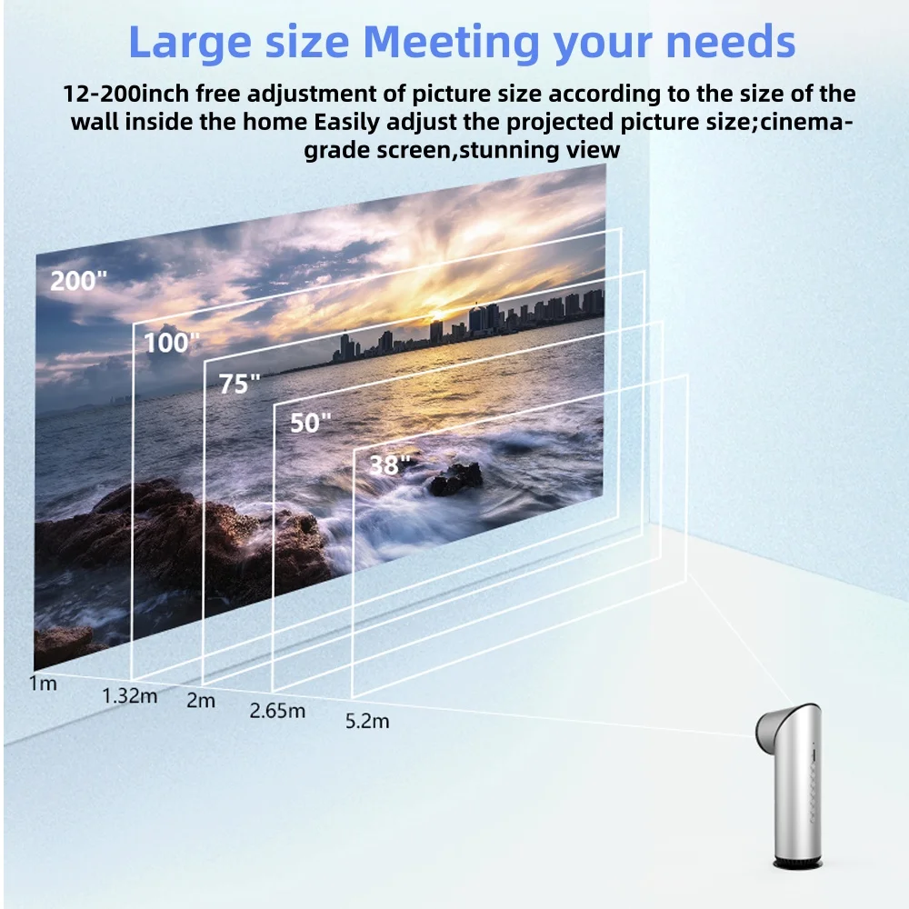 4K Mini Projector with 6000mAh Battery, Android 11 Portable