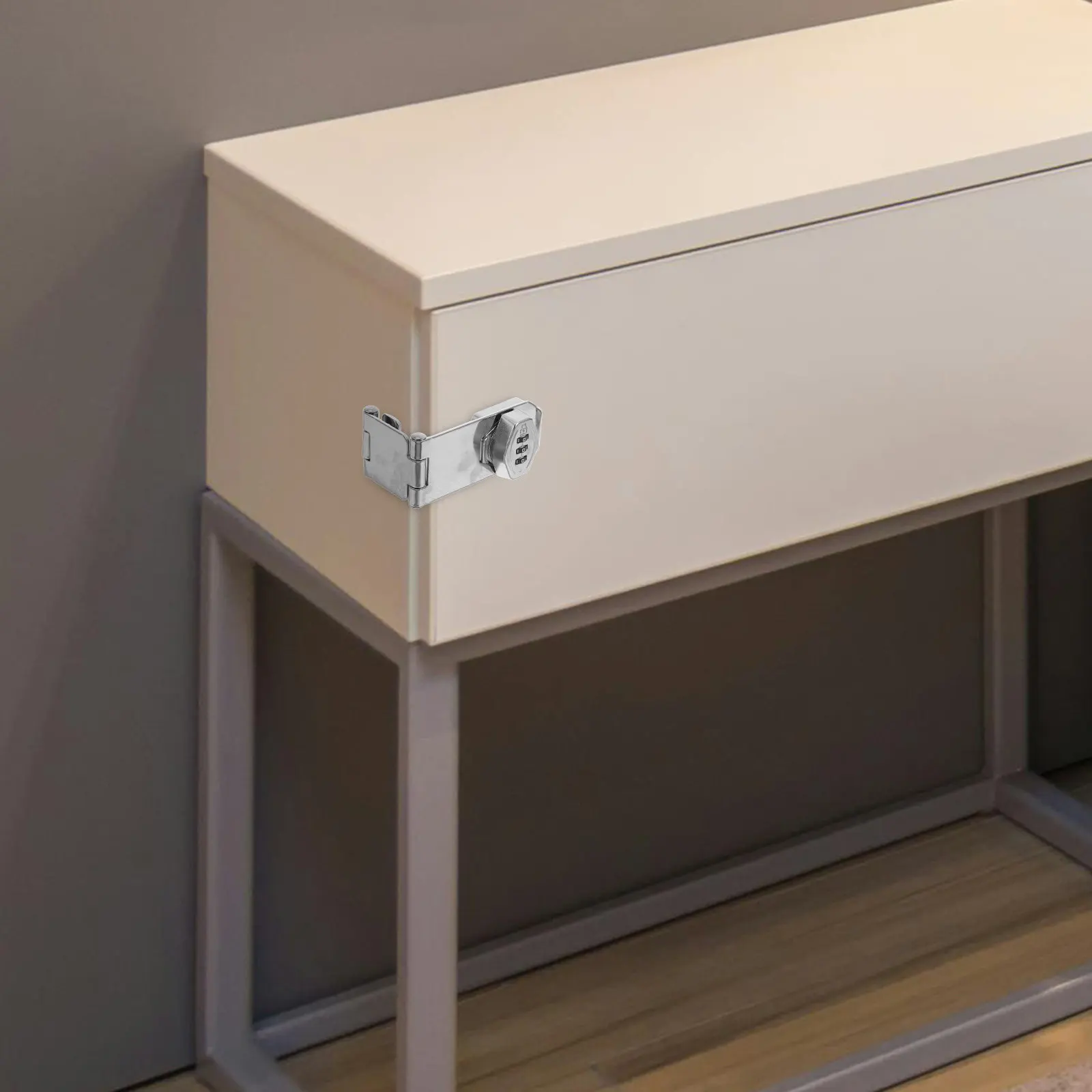 1Set Metal Combination Cabinet Lock with Password Protection Double Hinge Design Easy Install for Drawers Closets Freezer