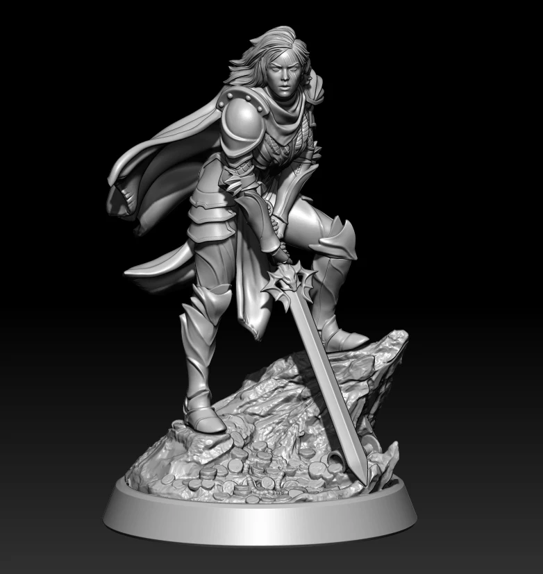 

1/24 75mm 1/18 100mm Resin Model Female Gril Warrior Figure Unpainted No Color RW-355