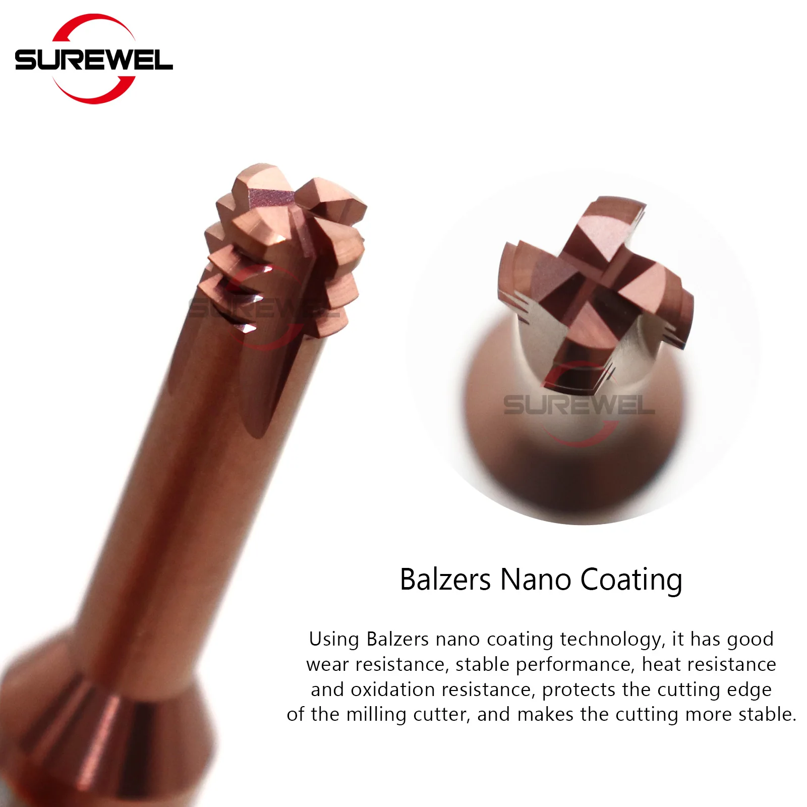 SUREWEL DLC Multifunctional 3 in 1 thread milling M1.6-M12 Drilling and milling chamfered carbide Metric threading End Mills