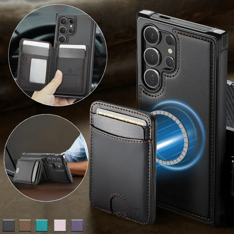 

2 In 1 Detachable Leather Wallet Phone Case for Samsung Galaxy S26 Ultra S25 Edge S24 FE S23 S22 S21 S20 Flip Cards Cover Hoesje