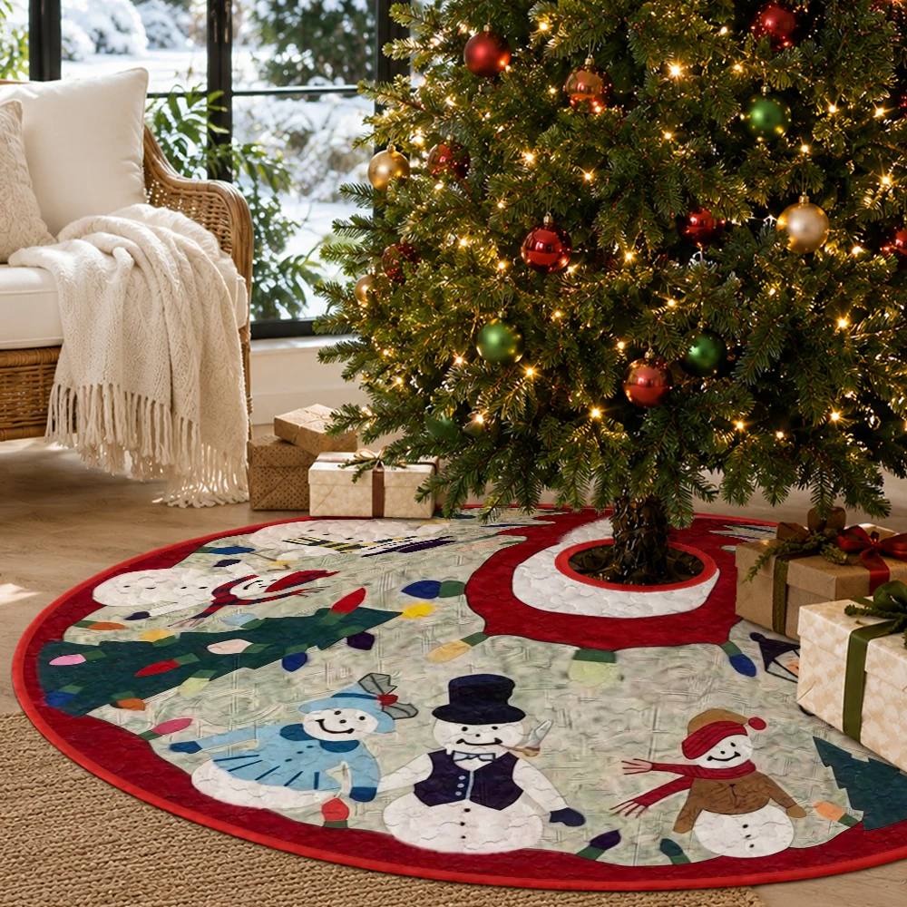 Embroidery Xmas Decorations - 1 unidad de faldón acolchado con