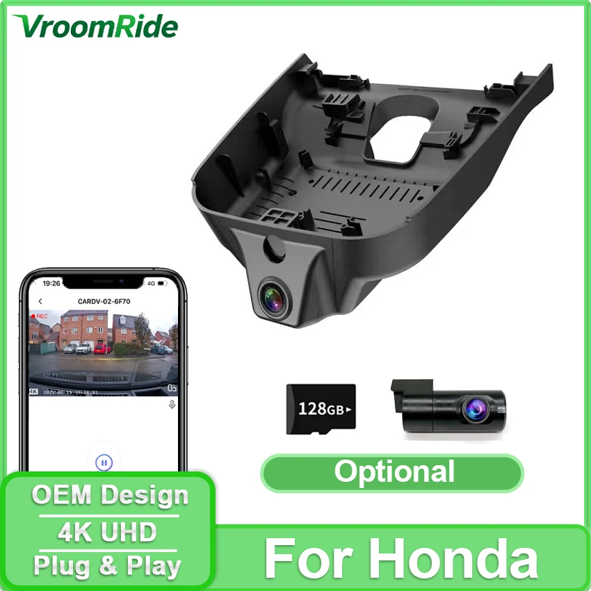 

Video Recorder Night Vision 4K UHD Plug and Play Car DVR Dash Cam For Honda Vezel HR-V HRV NS1 NP1 Ny1 NS1 NP1 NY1 2023-2025