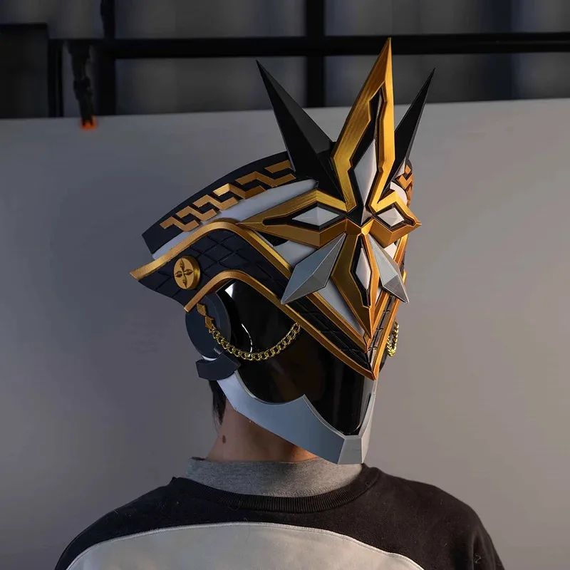 قناع تنكري للكابتن من جينشين إمباكت أحد عشر فاتوي هاربينجرز ناتلان للهالوين للنساء والرجال ملحقات سلاح الدعامة