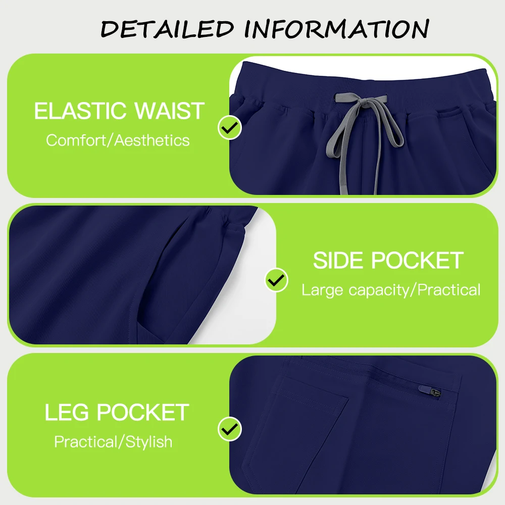 Medical Nurse Surgical Uniform Woman Man Scrub Set Beauty Salon Workwear Nursing Clinical Scrubs Top+Pant Lab Spa Doctor Clothes view 6