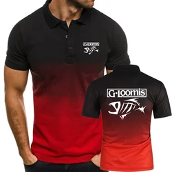 Men's Polo Shirts G.Loomis Fishing TShirts Contrast Color Short-Sleeve TopTees Bounce Fishbone Short Sleeve Jersey Sportwear