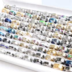 10/20 Pcs/Lot Fashion Multi Style Stainless Steel Jewelry Rings Zircon Crystal Spinner 5 Colors Punk Spikes For Womens Mens Gift