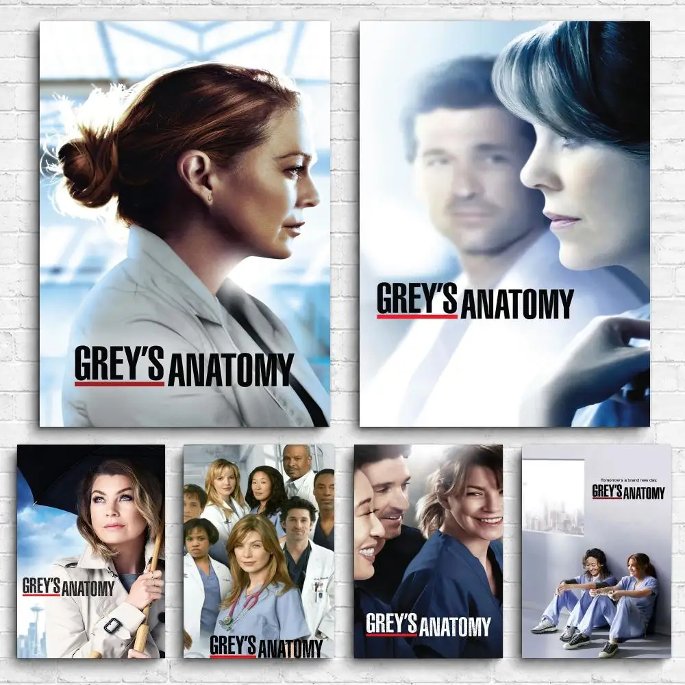 Classic TV G-Greys A-Anatomy Framed Wall Painting Canvas Poster Ready to Hang Wall Art for Bedroom Living Room Home Decor Gift