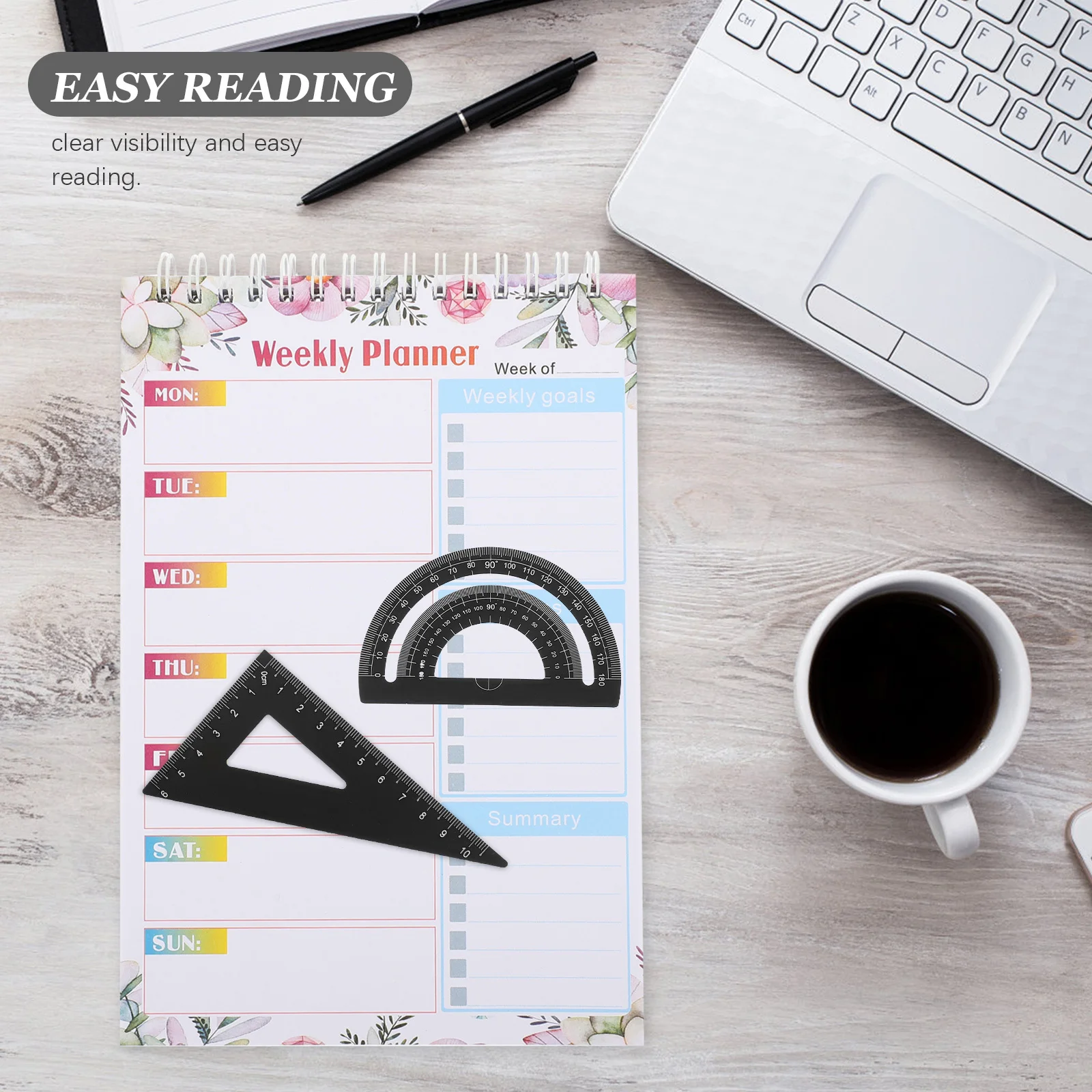 1Set Penggaris Geometri Profesional dari Paduan Aluminium Hitam, Alat Gambar Multifungsi, Busur Derajat, Kompas, Penggaris Skala Logam