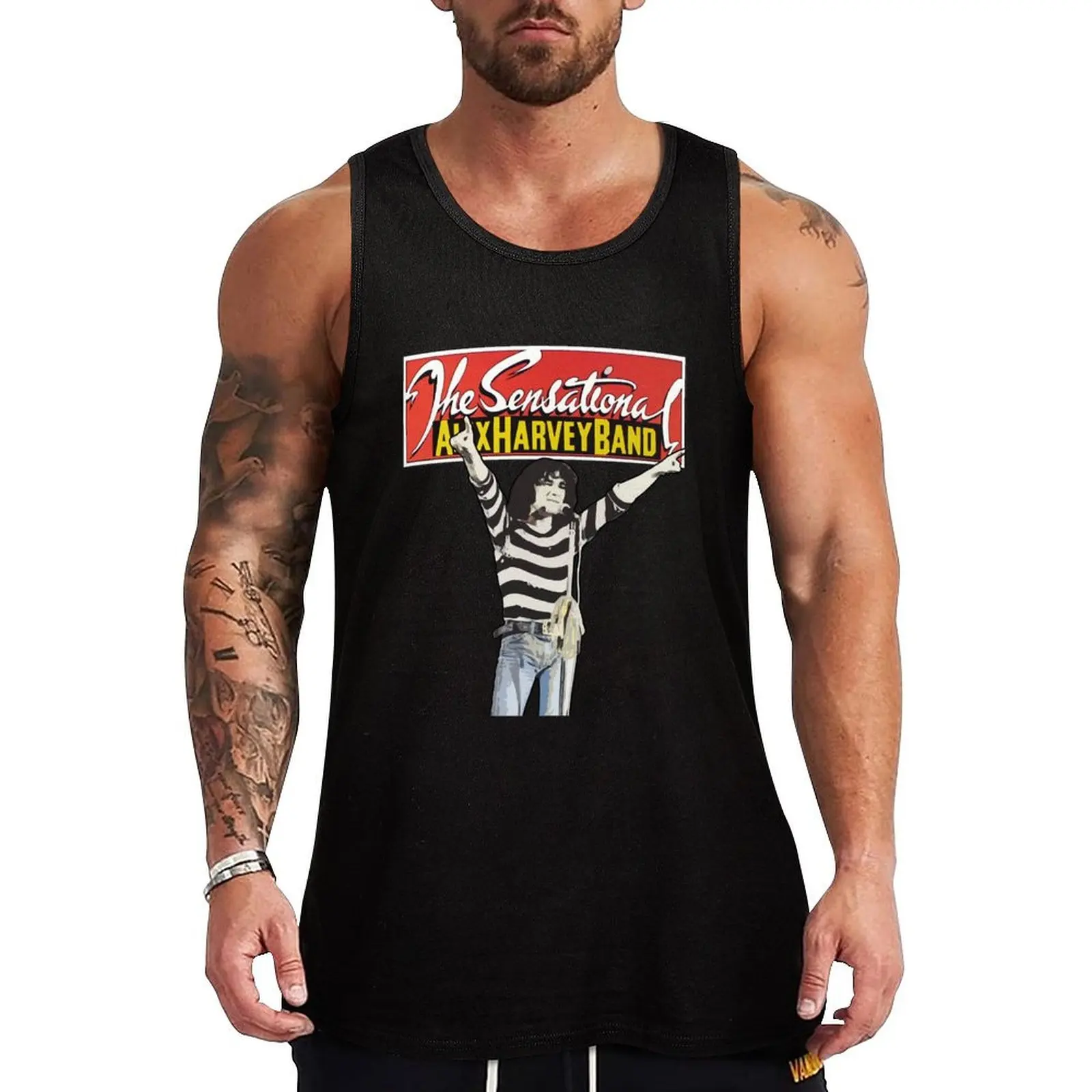 The Sensational Alex Harvey Band Tank Top Men's clothes luxury style Man sleeveless shirt Sleeveless men muscular man