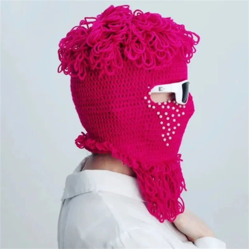 Balaclava Distressed Knitted Full Face Ski Mask for women and Men Outdoor Fuzzy Balaclava Ski Balaclava Beanies Hat