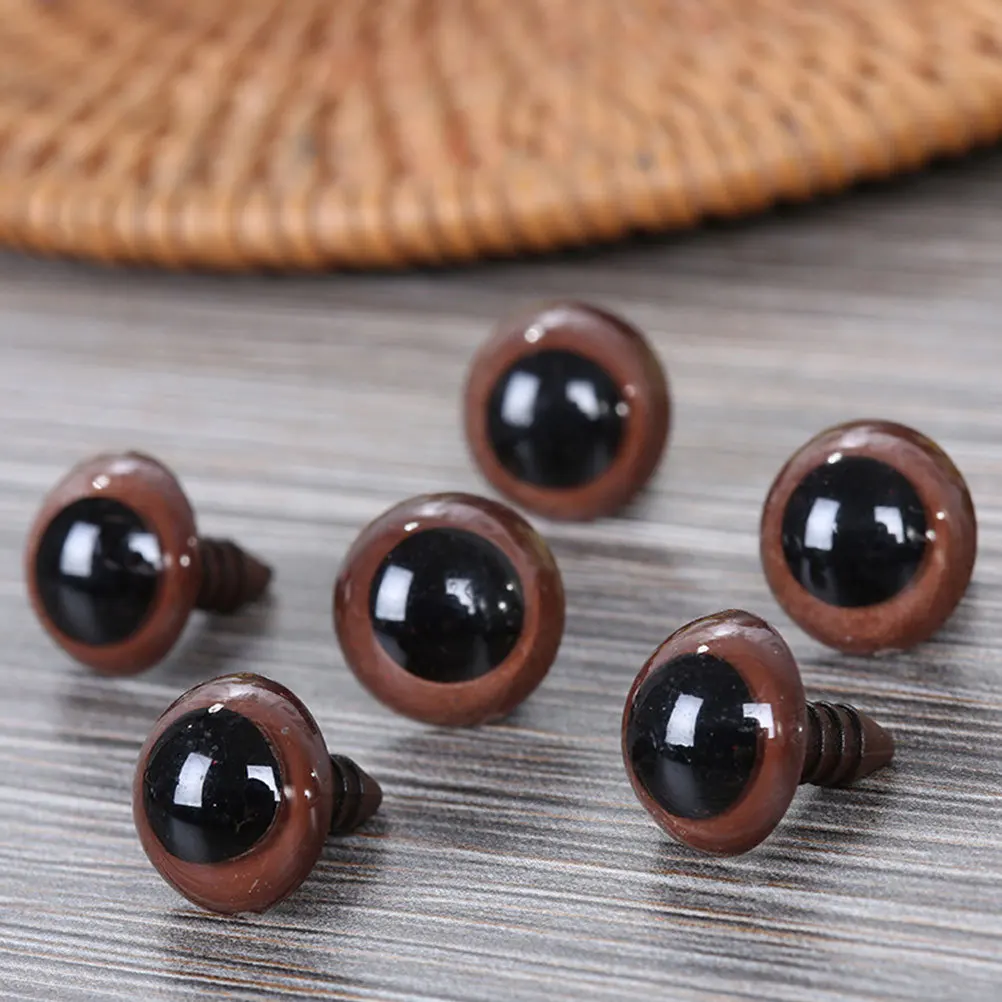 

20 Pcs Animal Eyes Crochet Amigurumi Light Brown Art Lashes for Diy Craft