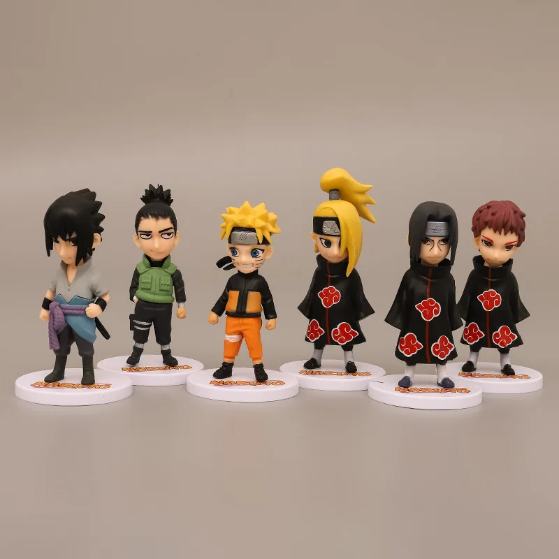 

6 Small Naruto Figures Naruto kawaii Anime Mini Q Version Kawaii Toys Model Doll Action Figure Toys For Children Fnaf Baby Anime