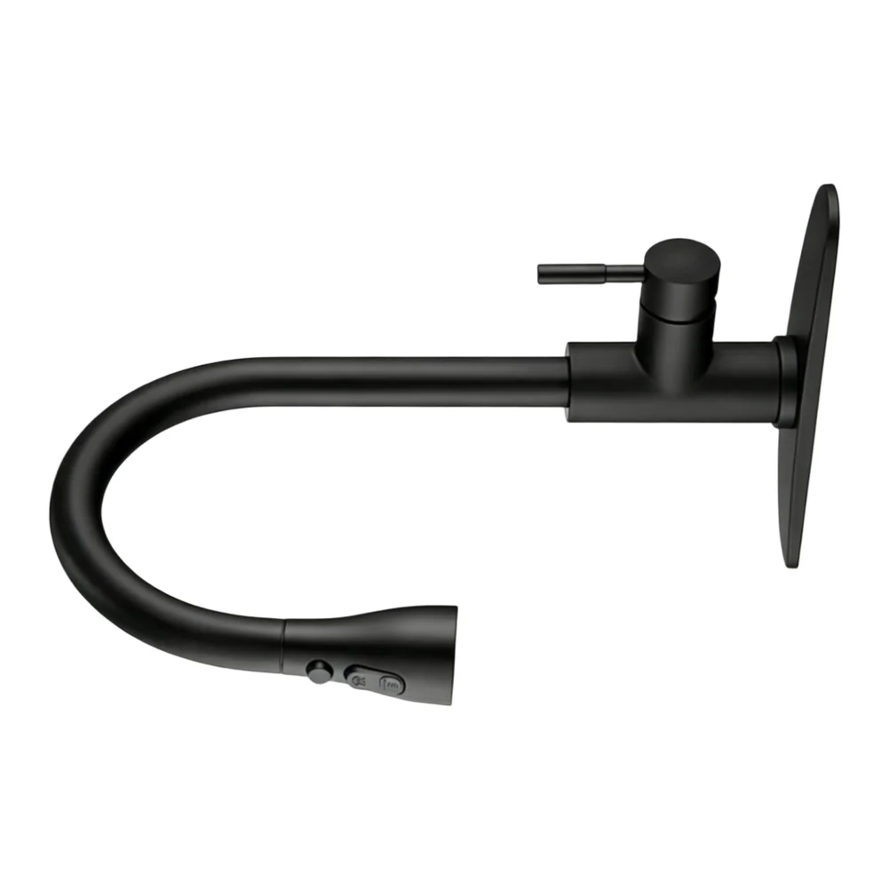 Stainless Steel Kitchen Faucet with Integrated Pull Down Sprayer and Selectable Stream Spray Pause Options for Indoor Use