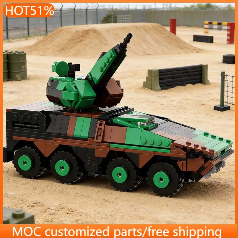 

729 PCS Armored Vehicle Bricks Skyranger 35 on GTK Boxer MOC Customize Modular Building Block Brick DIY Boys Festival Toy Gift