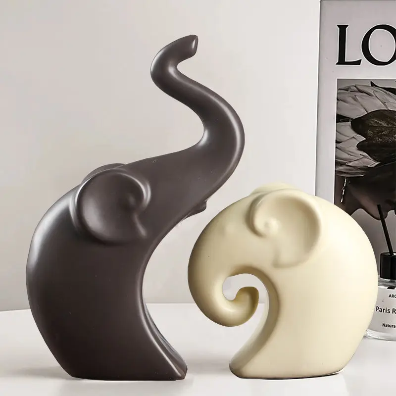 

Минималистичный современный дом, керамическая статуя слона, ТВ-шкаф, прихожая, украшение для винного шкафа, ремесло