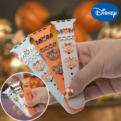 4pcs/set Disney Mickey Charms Decorative Ring for Apple Watch Band 41mm 40mm 38mm Halloween Charms Iwatch Strap 8 7 6 5 4 3 2 1