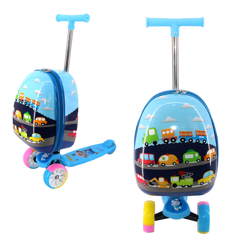 

2 in 1 Kids Scooter Trolley Case Hardshell Ride on Luggage Unicorn Carry-on Luggage Suitcase Christmas Gift for Boys Girls