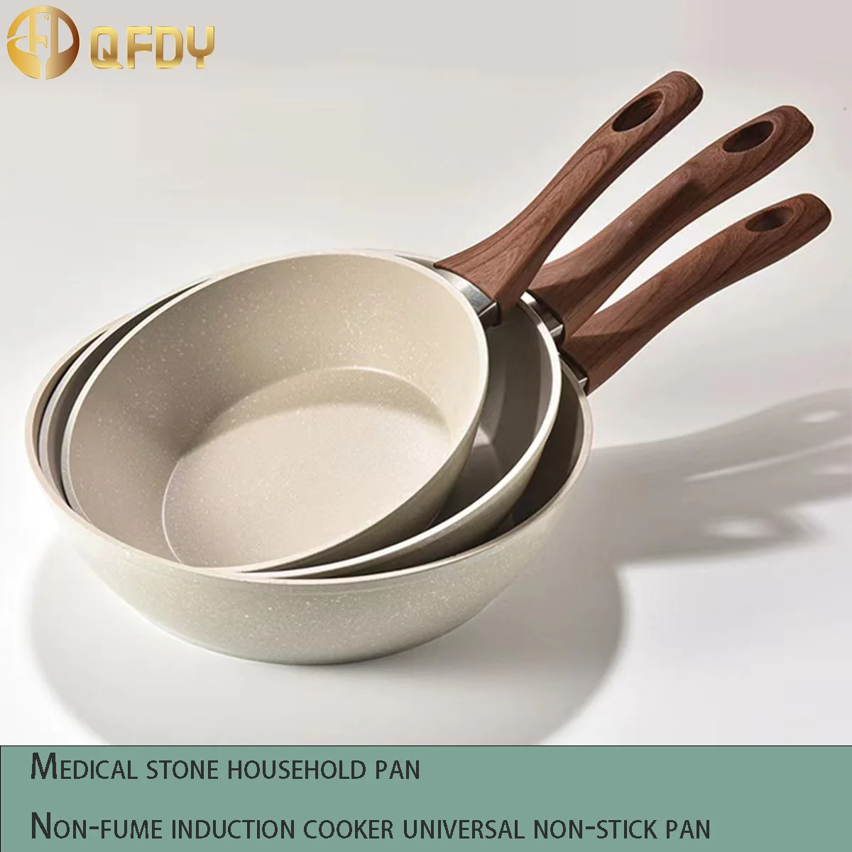 

Medical stone non-stick frying pan household frying pan no oil smoke frying pan induction cooker universal kitchenware