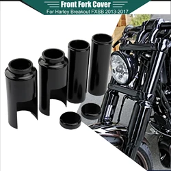 Motorcycle Complete Tube Protective Black Full Fork Cover Set for Harley-Davidson Softail FXSB Breakout 2013-2017