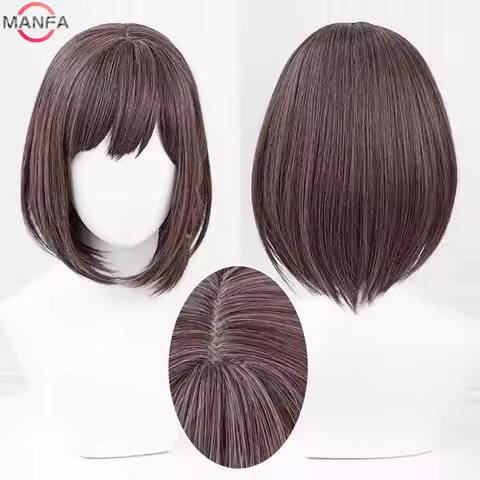 Anime Shinonome Ena Cosplay Wig Women 33cm Brown bobo Wigs Heat Resistant Perucas Synthetic Hair + Wig Cap