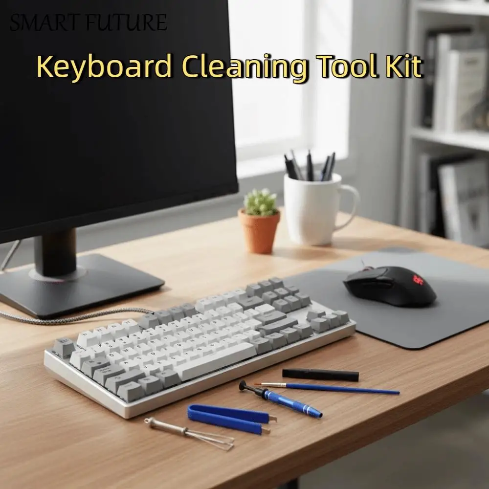 

4/6pcs Professional Keyboard Cleaning Tool Kit Household with Storage Bag Keycap Puller Mini DIY Keyboard Disassembly Tool