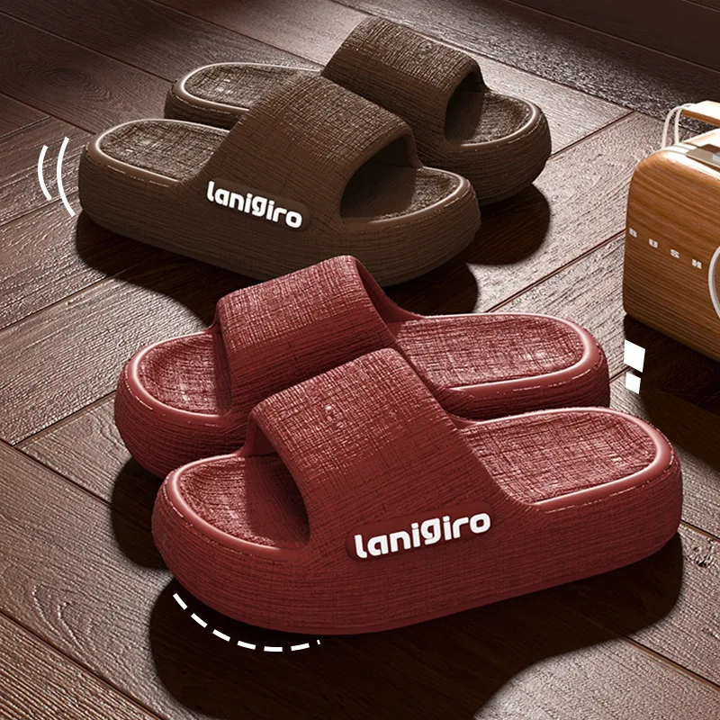 Thick Bottom Slippers Indoor Home Bathroom Bathing Men's Women's Anti-Slip Lucky Year Cool Slippers Comfortable Home Shoes