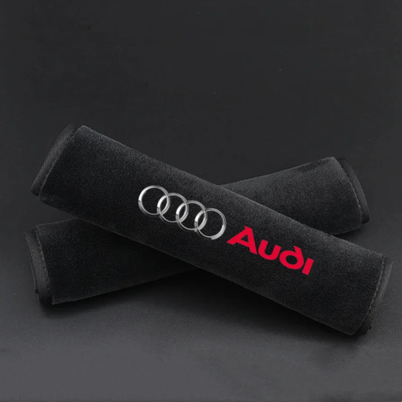 Car seat belt leather Shoulder Protector Safety Belt 2pcs for audi sport RS A1 A3 A4 B7 B8 A5 A6 A7 A8 Q3 Q5 Q7 Q8 TT view 5
