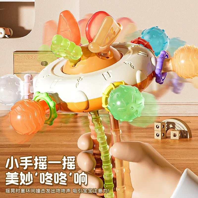 Giocattolo didattico per la presa delle dita per neonati di 6 mesi a 1 anno: massaggiagengive da tirare e masticare