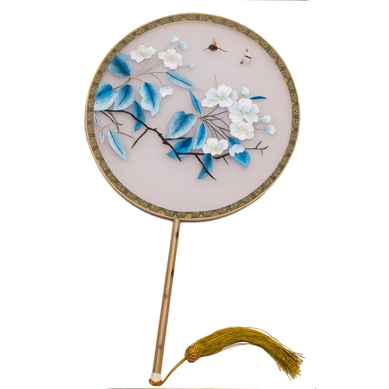 سوتشو مروحة التطريز النمط القديم مجموعة التطريز مروحة التطريز على الوجهين الملابس القديمة قصر هانفو مروحة تاس رائعة #1