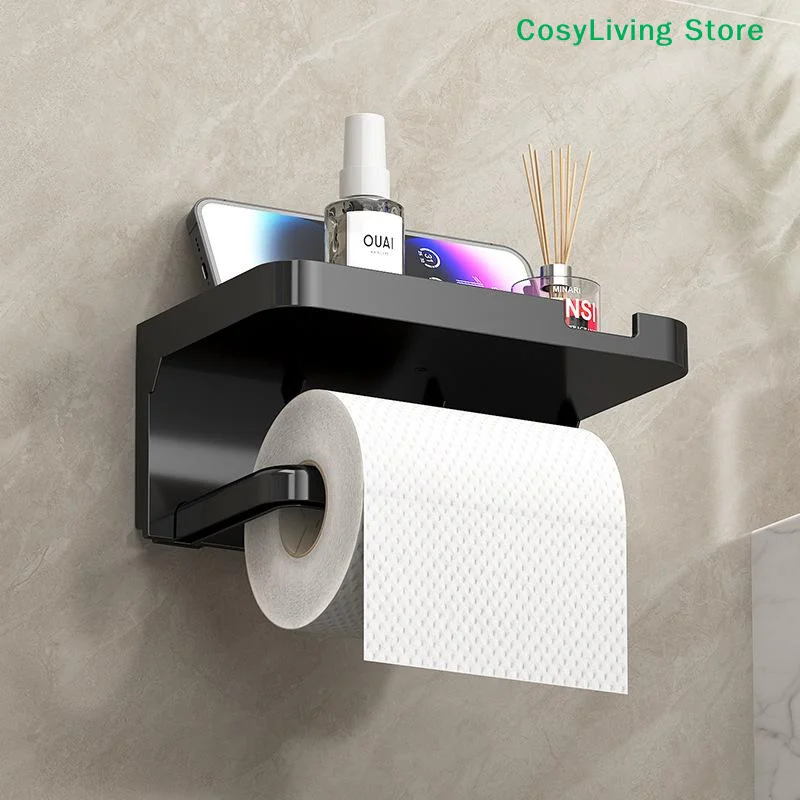 [CL]Toilet Paper Holder Plastic Storage Rack Kitchen Towel Placement Of Seasoning Bottles Bathroom Wall Roll Of Paper Storage view 5