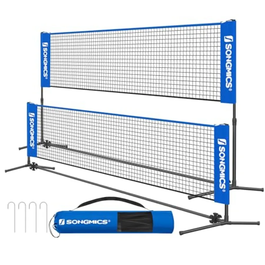 

Badminton Net Height Adjustable Volleyball Net Pickleball Net for Junior Tennis Indoor Outdoor Court Foldable Nylon Net with Po