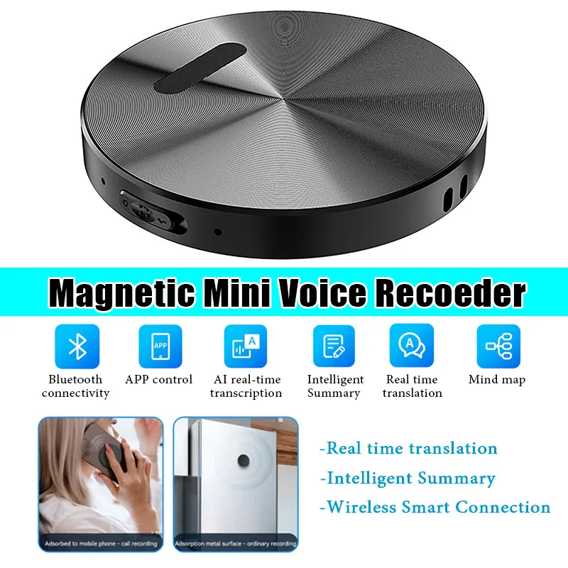 

AI Mobile Phone Magnetic Voice Recorder Intelligent Transcription Translation Summary Real-Time Translation Mind Map Recording
