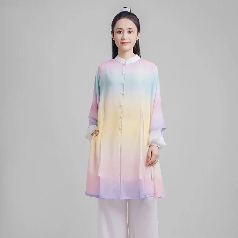 New Style Tai Chi Suit Set Women Training Practice Vibrant Colorful Team Performance Uniform Clothing Wear Design