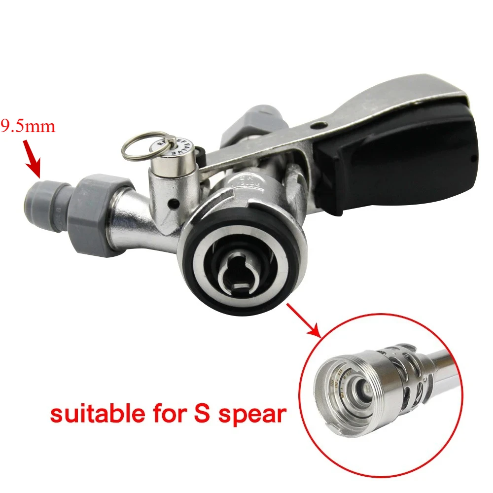 KegLand S-Type Keg Coupler Connetcor (with Pressure Relief Valve; 2 X 9.5mm Duotight KL06910) Home Brewing