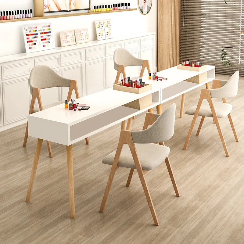 BLNT-Table à ongles moderne japonaise, table de manucure professionnelle, rangement en élasthanne, meubles de salon de manucure