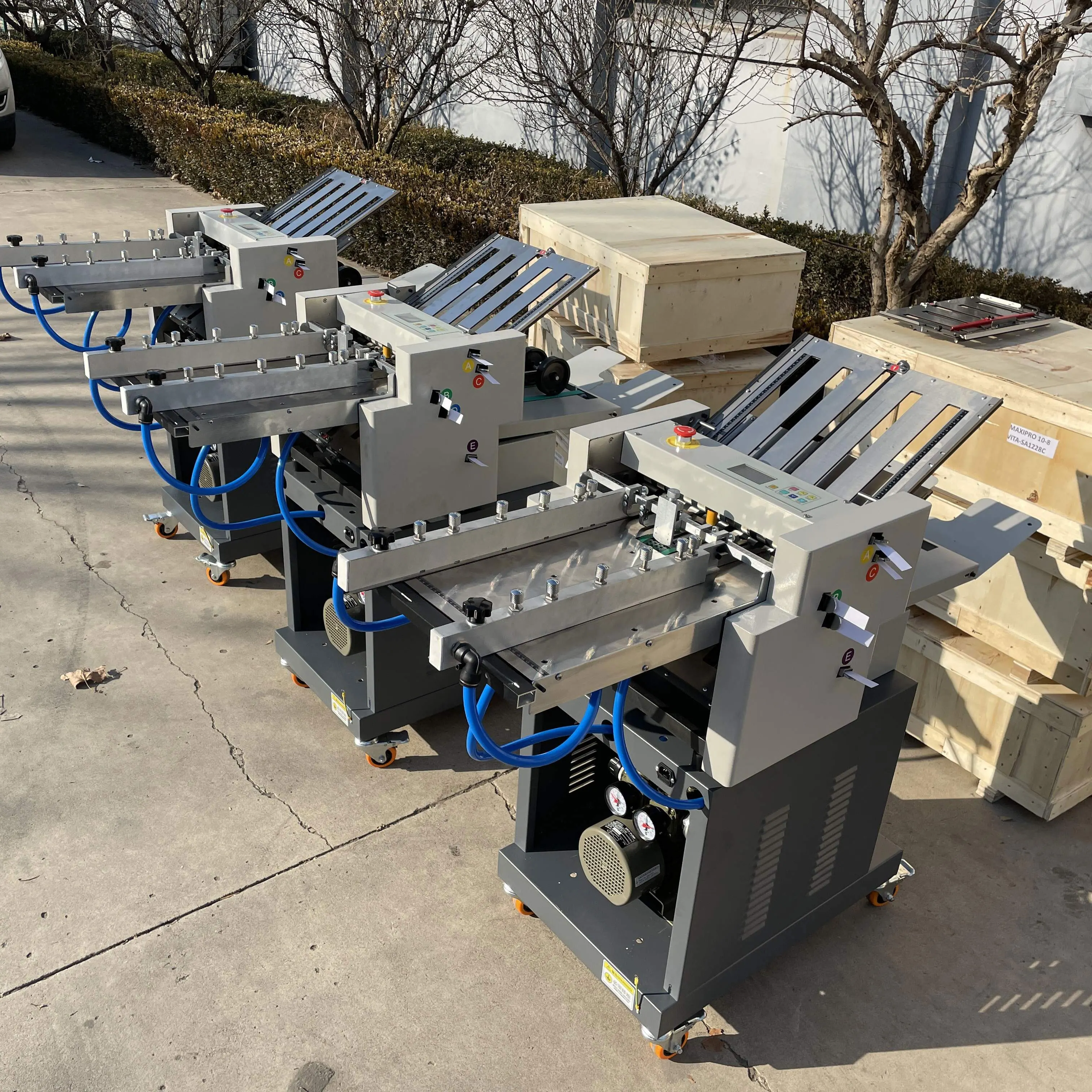 Factory Price 382S Automatic Feeding 2-folded Boards Paper Folding Machine Omron PLC High-Speed 130m/min 950W Motor Core