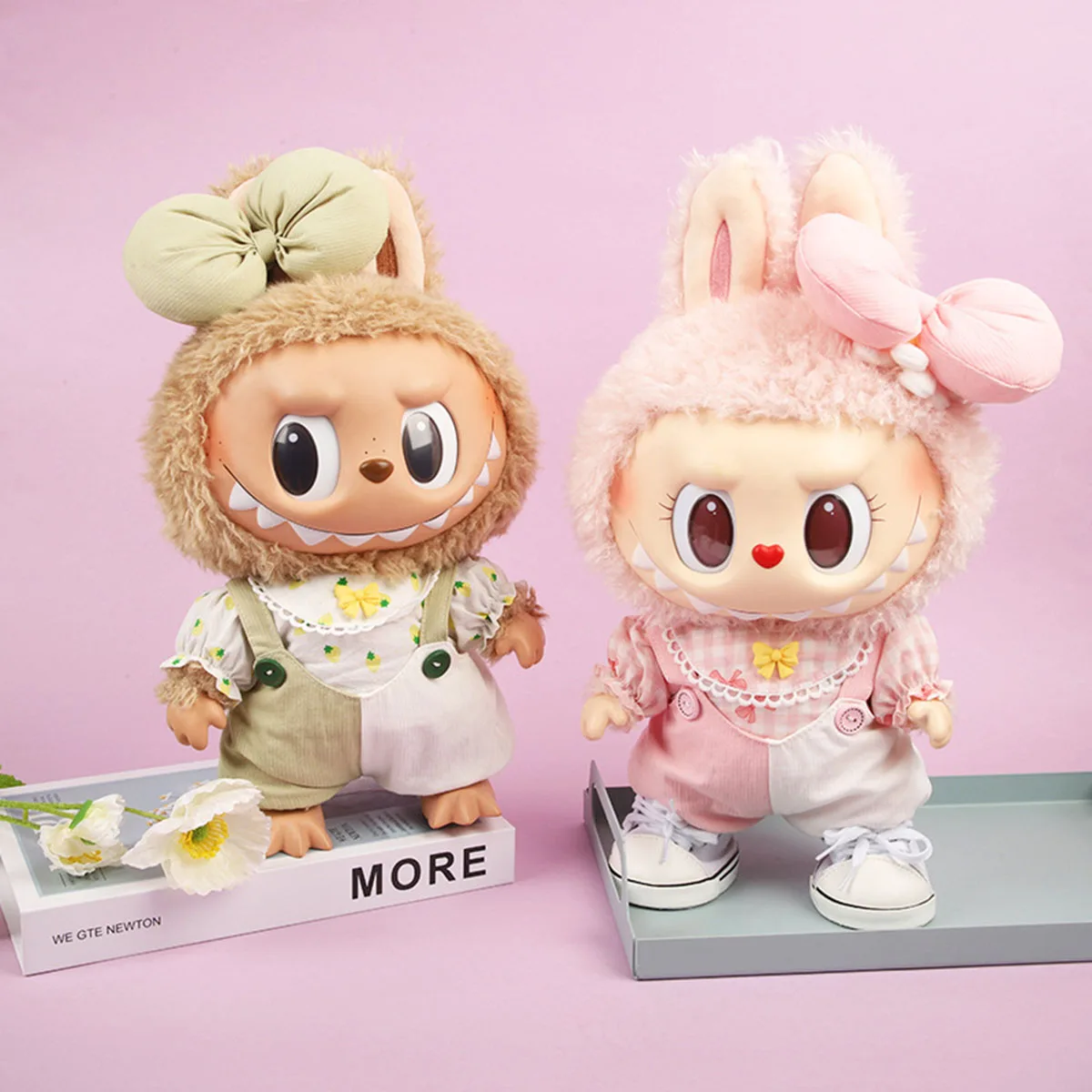 Cute Mini Plush Doll Strap Pants Set Cute Sweetheart Strap Pants Accessories For Labubu DIY Gift