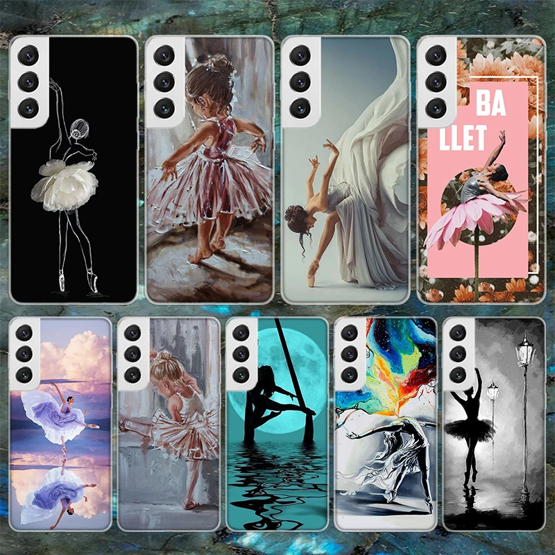 Ballerina Ballet Dancing Soft Phone Case For Samsung Galaxy S23 S22 Ultra S21 Plus S20 FE S10 Lite S9 S8 + S10E S7 Edge Pattern